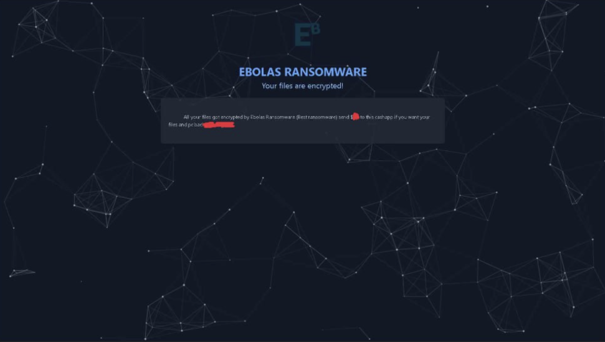 Ebola Stealer Ransomware Note Example